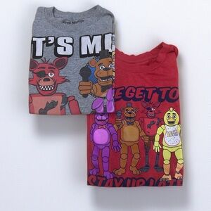 Five Nights At Freddy's Graphic Tee Bundle - Red & Gray
